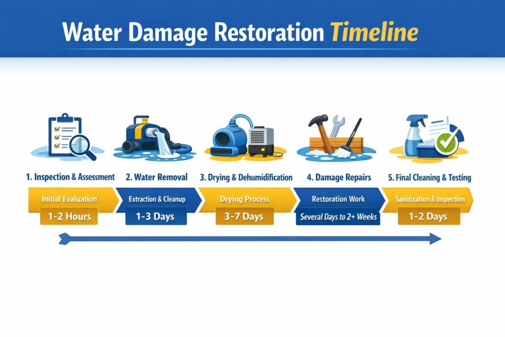 water damage restoration timeline